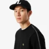 Sweatshirt aus Fleece mit Streifenbündchen