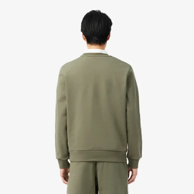 Sweatshirt aus Fleece mit Streifenbündchen
