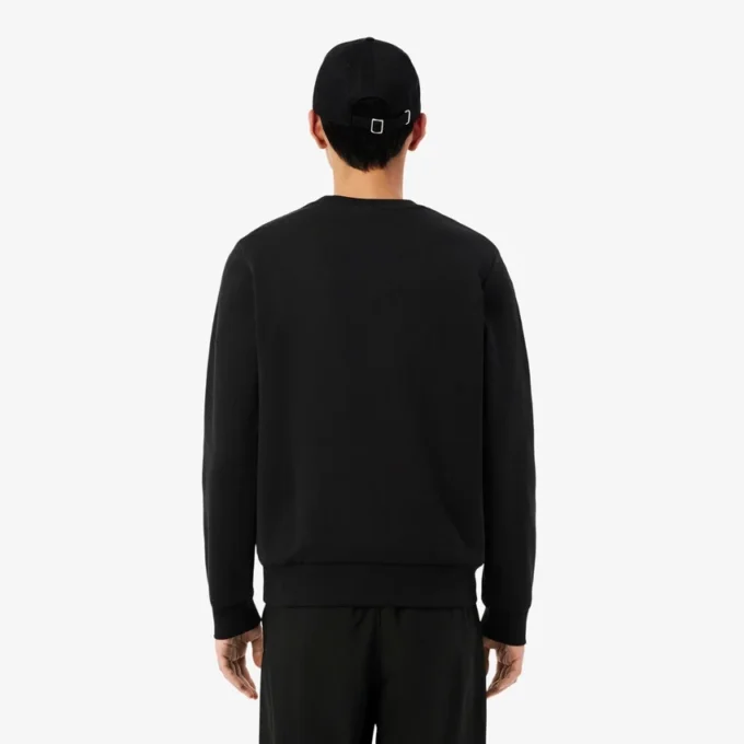 Sweatshirt aus Fleece mit Streifenbündchen