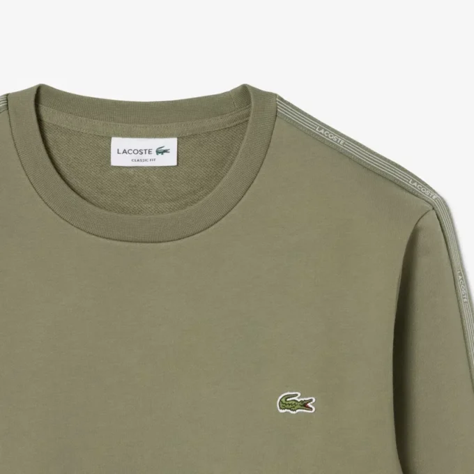 Sweatshirt aus Fleece mit Streifenbündchen