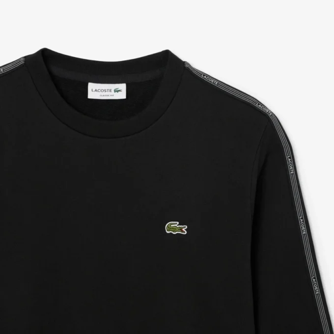 Sweatshirt aus Fleece mit Streifenbündchen
