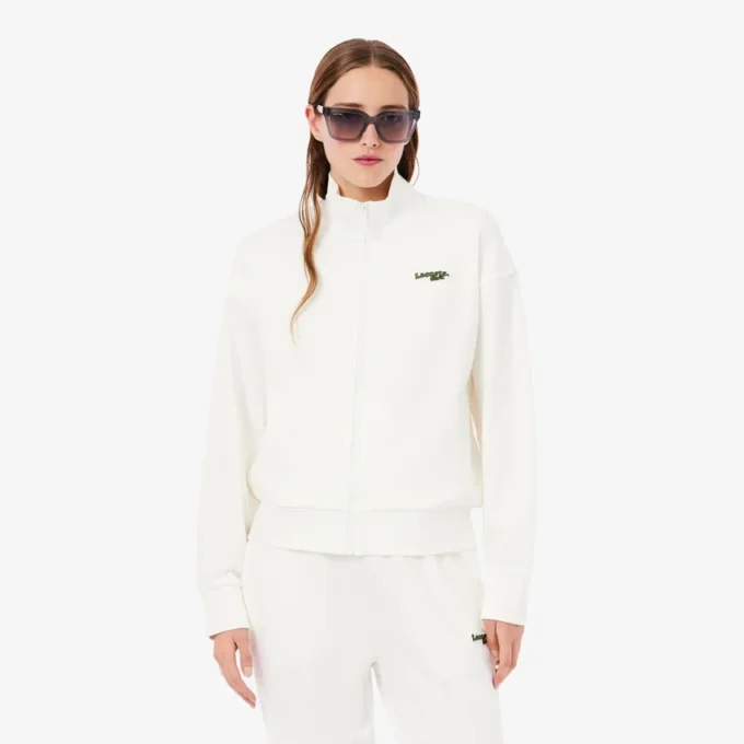 Sweatshirt mit Reißverschluss und Logo in lockerer Passform