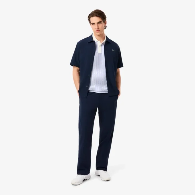 Thermoregulierendes gestreiftes Golf-Poloshirt für Herren