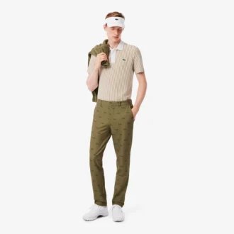 Thermoregulierendes gestreiftes Golf-Poloshirt für Herren