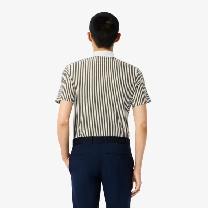 Thermoregulierendes gestreiftes Golf-Poloshirt für Herren