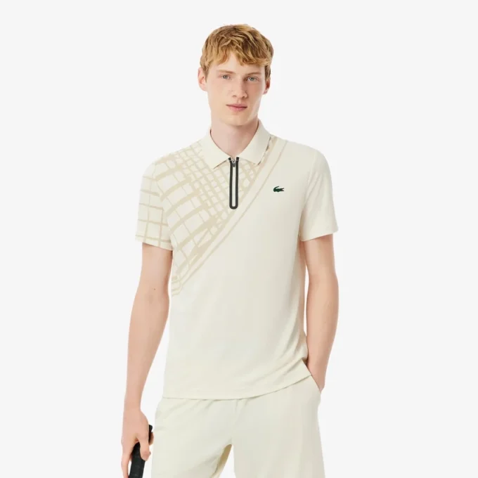 Ultra Dry Printed Slim Fit Tennis-Poloshirt für Herren