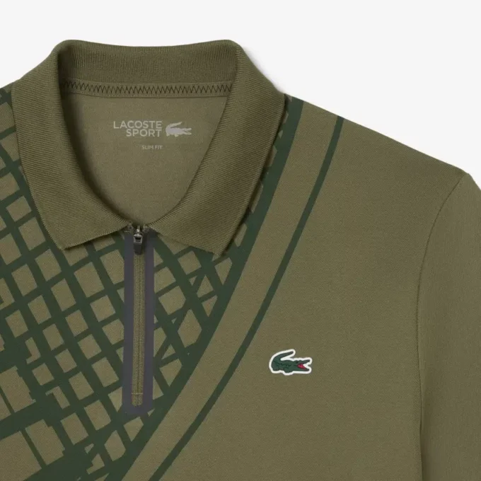 Ultra Dry Printed Slim Fit Tennis-Poloshirt für Herren