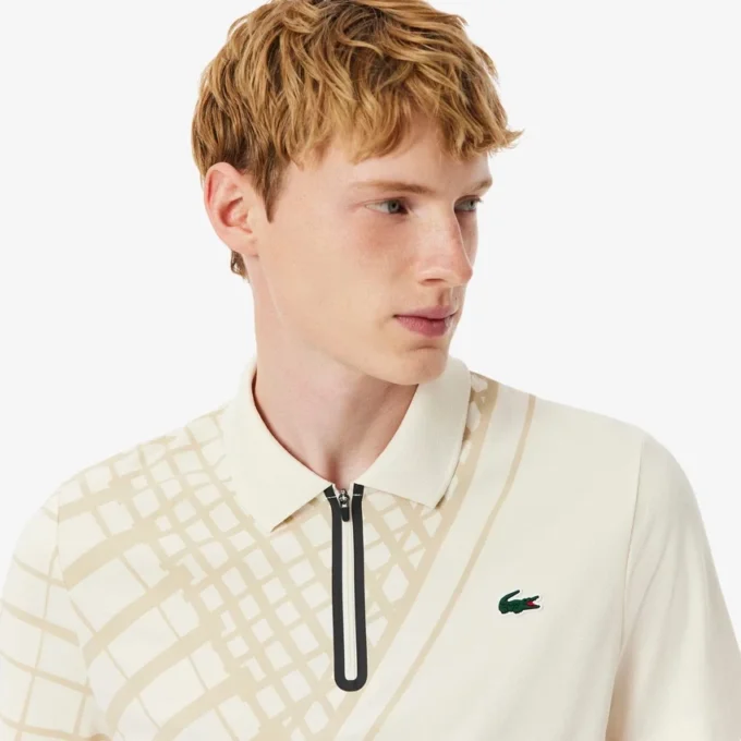 Ultra Dry Printed Slim Fit Tennis-Poloshirt für Herren