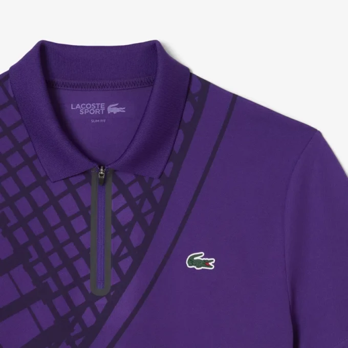 Ultra Dry Printed Slim Fit Tennis-Poloshirt für Herren