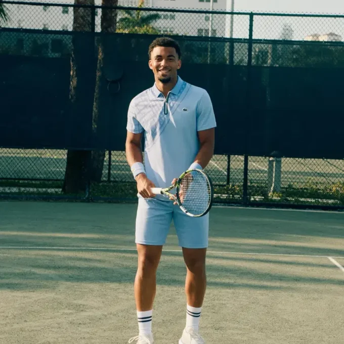 Ultra Dry Printed Slim Fit Tennis-Poloshirt für Herren