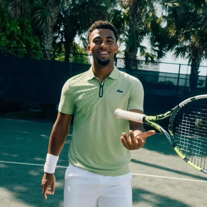 Ultra Dry Printed Slim Fit Tennis-Poloshirt für Herren