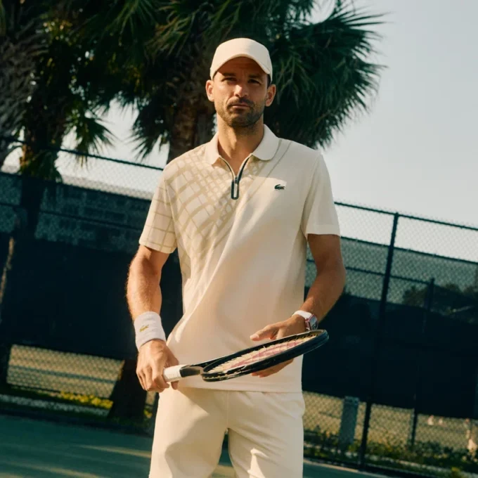 Ultra Dry Printed Slim Fit Tennis-Poloshirt für Herren