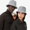 Unisex-Bucket-Mütze aus doppelseitigem Baumwoll-Karomuster