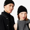 Unisex-Mütze aus geripptem Wollstrick