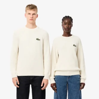 Unisex-Pullover aus gerippter Baumwolle mit Emblem