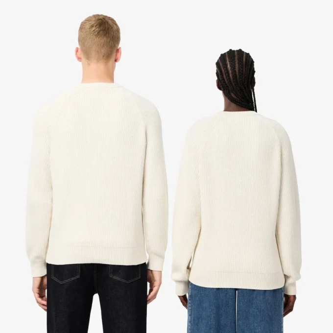 Unisex-Pullover aus gerippter Baumwolle mit Emblem