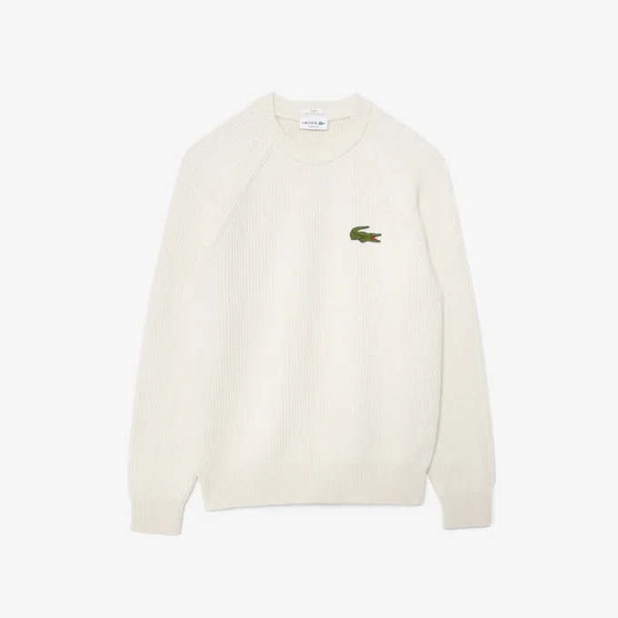 Unisex-Pullover aus gerippter Baumwolle mit Emblem