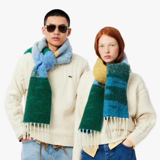 Unisex-Schal aus Alpakawolle mit Landschaftsmotiv