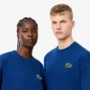 Unisex-T-Shirt aus schwerer Baumwolle mit Emblem, lockere Passform