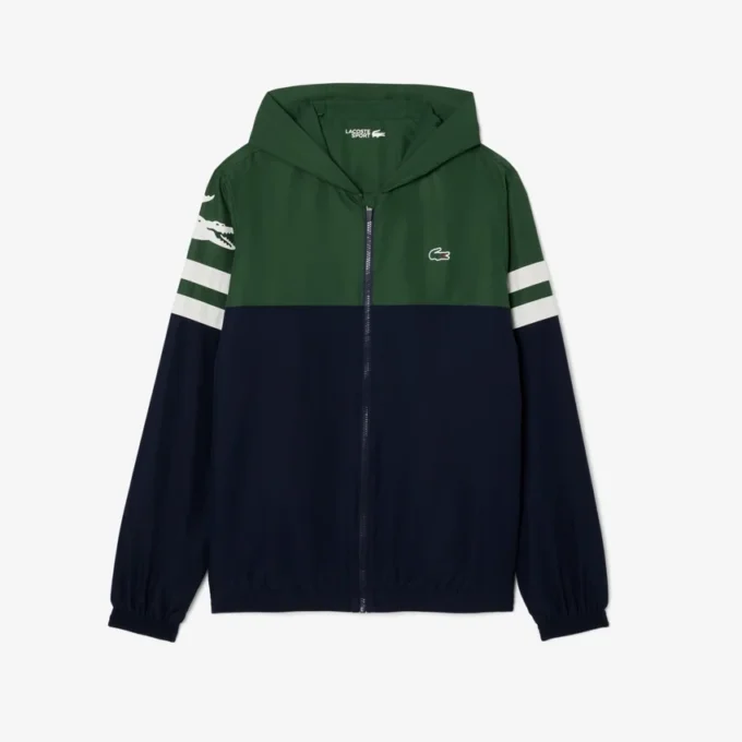 Wasserabweisende Herren-Tennisjacke mit Kapuze