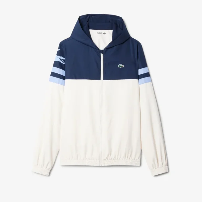 Wasserabweisende Herren-Tennisjacke mit Kapuze