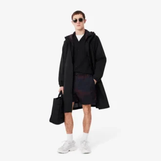 Wasserabweisende, lange, packbare Herrenjacke