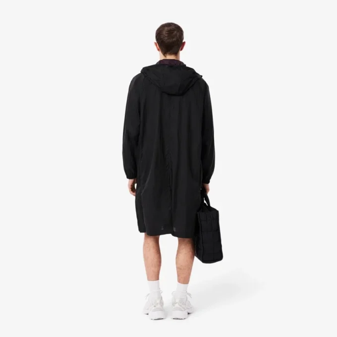 Wasserabweisende, lange, packbare Herrenjacke