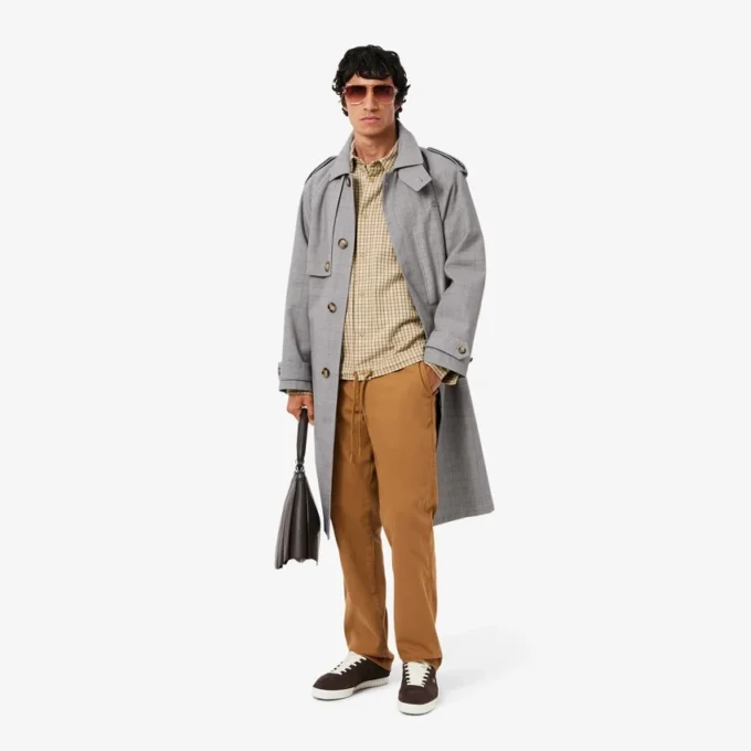 Wasserabweisender karierter Trenchcoat für Herren
