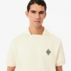 Weit geschnittenes Fleece-Poloshirt mit Emblem